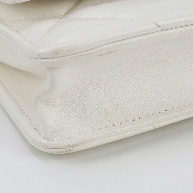 中古 シャネル チェーンウォレット レディース ブランド CHANEL ホワイト 財布 USDCH95239011