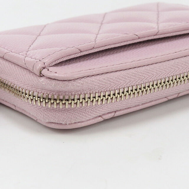 中古 シャネル 小銭入れ レディース ブランド CHANEL マトラッセ ジップコインパース AP0216 ピンク 財布 USDCH95794011