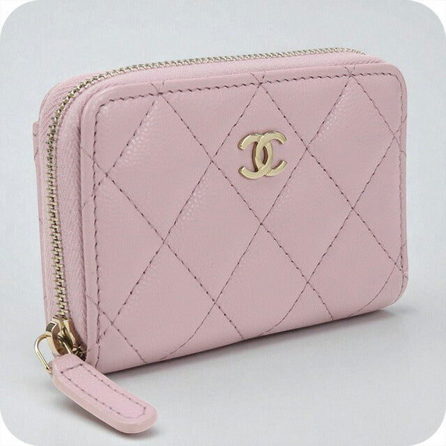 中古 シャネル 小銭入れ レディース ブランド CHANEL マトラッセ ジップコインパース AP0216 ピンク 財布 USDCH95794011