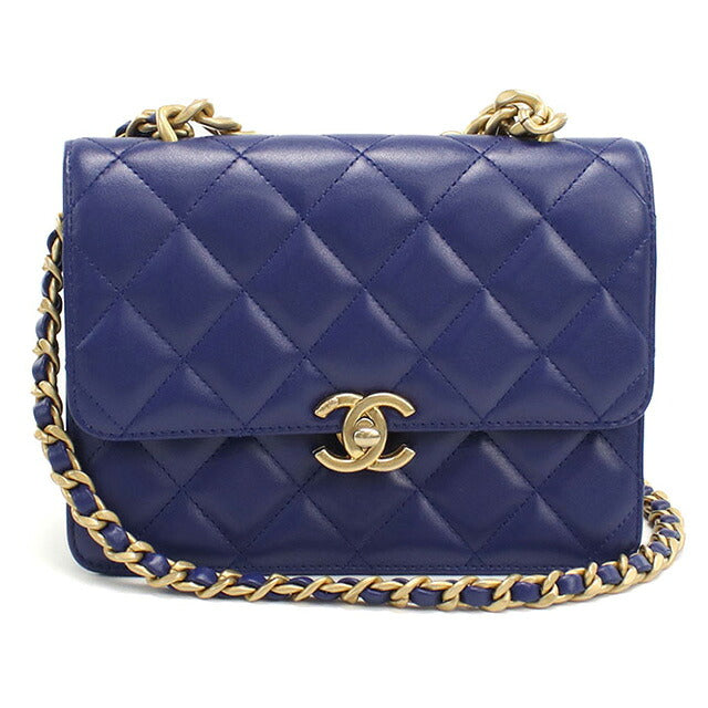 中古 シャネル 斜め掛け ショルダーバッグ レディース ブランド CHANEL マトラッセ チェーンショルダーバッグ KCXXTTG9 ブルー バッグ USDCH95848011