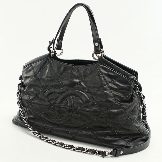 中古 シャネル トートバッグ レディース ブランド CHANEL ワイルドステッチ 2WAYトートバッグ レザー 16163043 ブラック バッグ USDCH96147011