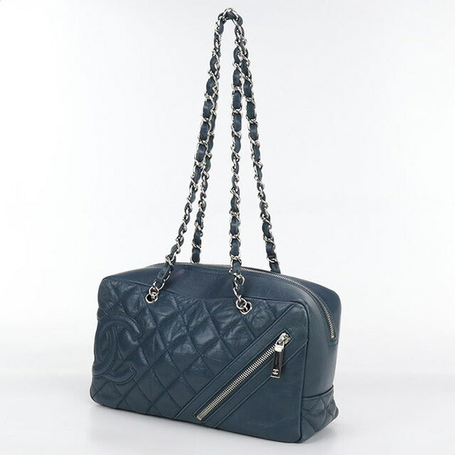 中古 シャネル ショルダーバッグ レディース ブランド CHANEL チェーン レザー ブルー バッグ USDCH96234011