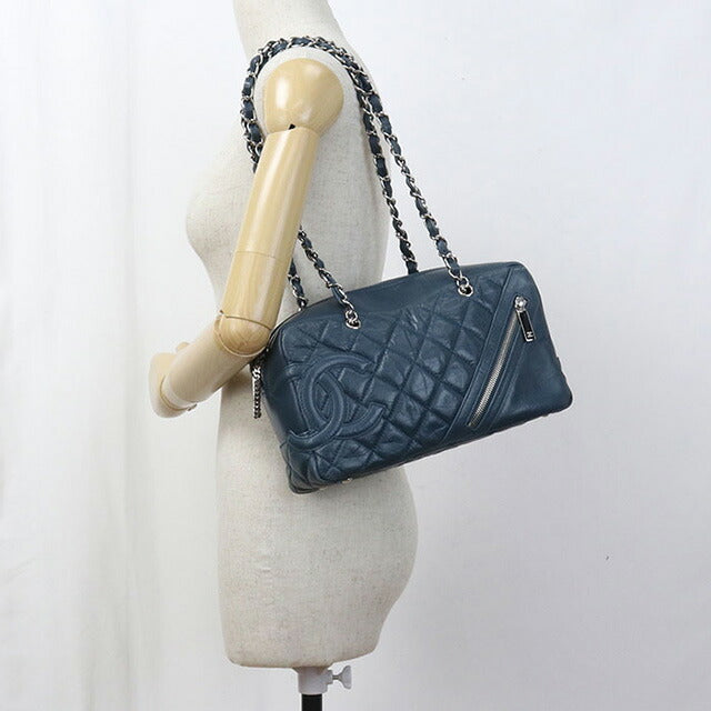 中古 シャネル ショルダーバッグ レディース ブランド CHANEL チェーン レザー ブルー バッグ USDCH96234011