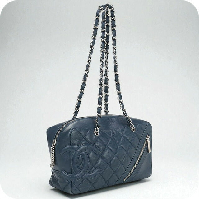 中古 シャネル ショルダーバッグ レディース ブランド CHANEL チェーン レザー ブルー バッグ USDCH96234011