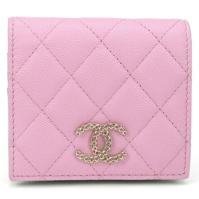 中古 シャネル 二折財布 レディース ブランド CHANEL ココマーク スモール ウォレット AP3185 ピンク 財布 USDCH96761011