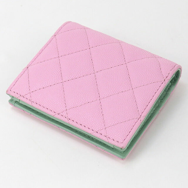中古 シャネル 二折財布 レディース ブランド CHANEL ココマーク スモール ウォレット AP3185 ピンク 財布 USDCH96761011