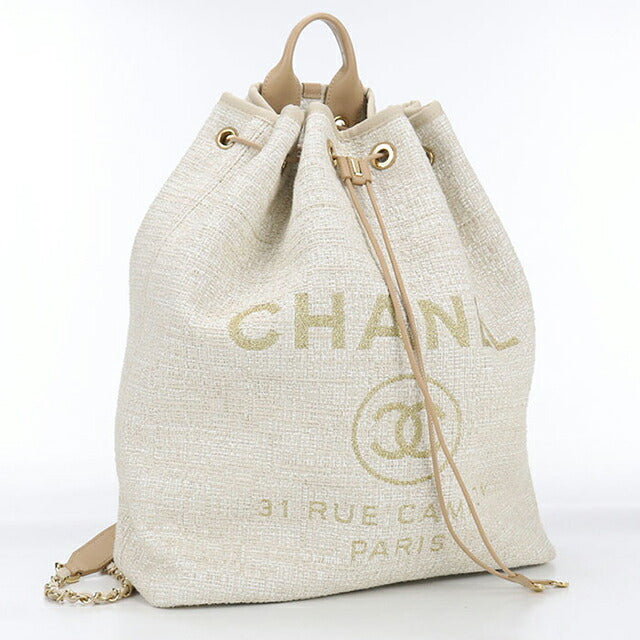 中古 シャネル リュック レディース ブランド CHANEL ドーヴィル バックパック A93787 ベージュ バッグ USDCH97337011