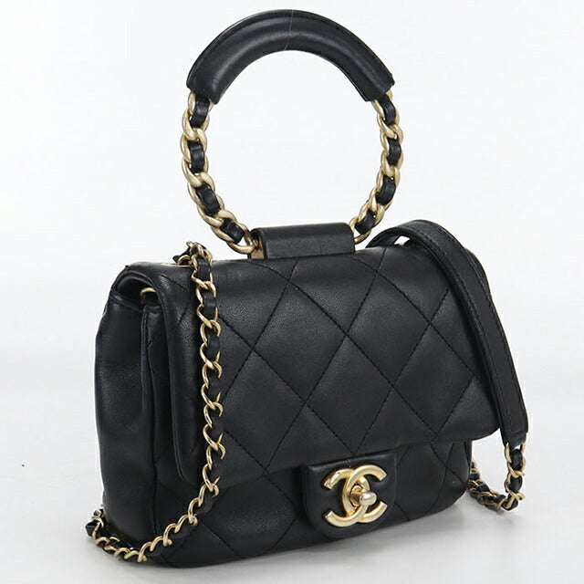 二手 CHANEL 手提包 女士品牌 CHANEL Matelasse 2WAY 黑色包 USDCH98266011