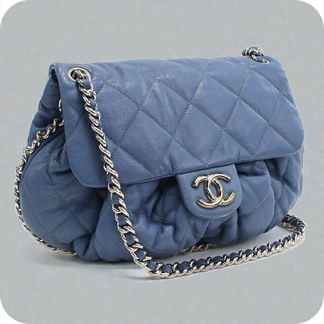 シャネル ブルー バッグ CHANEL 22 ミニ ハンドバック ブルー ライトブルー
