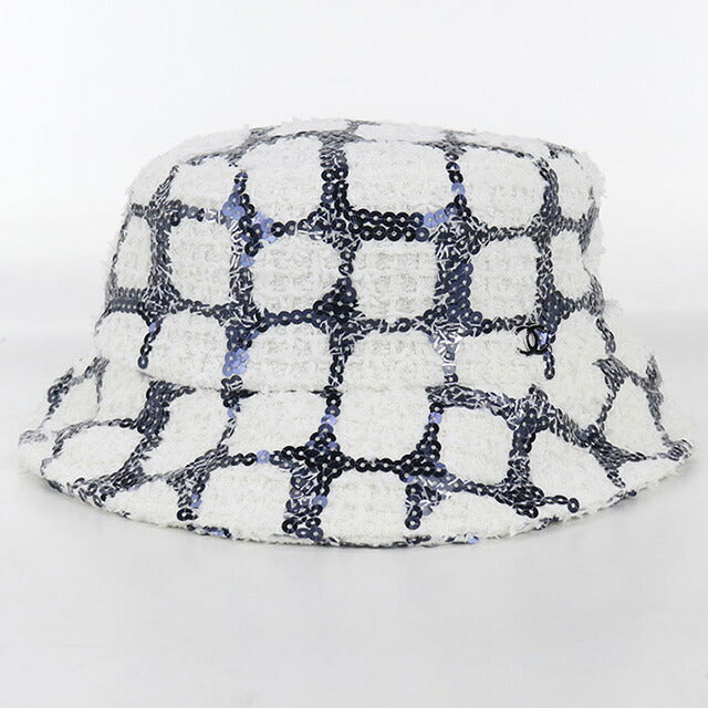 中古 シャネル ハット レディース ブランド CHANEL ココマーク バケットハット ホワイト 帽子 USDCH98531011