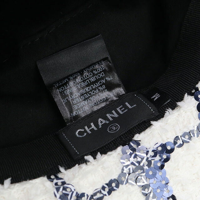 中古 シャネル ハット レディース ブランド CHANEL ココマーク バケットハット ホワイト 帽子 USDCH98531011