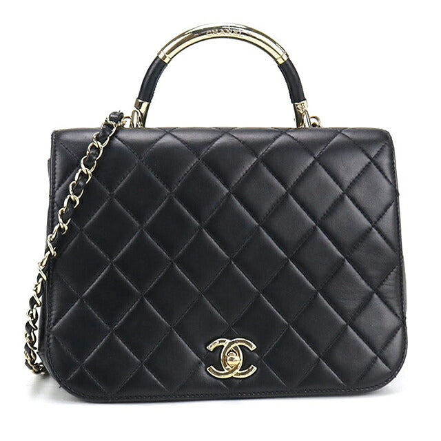二手 CHANEL 手提包 女士品牌 CHANEL Matelasse 2WAY 黑色包 USDCH98948011