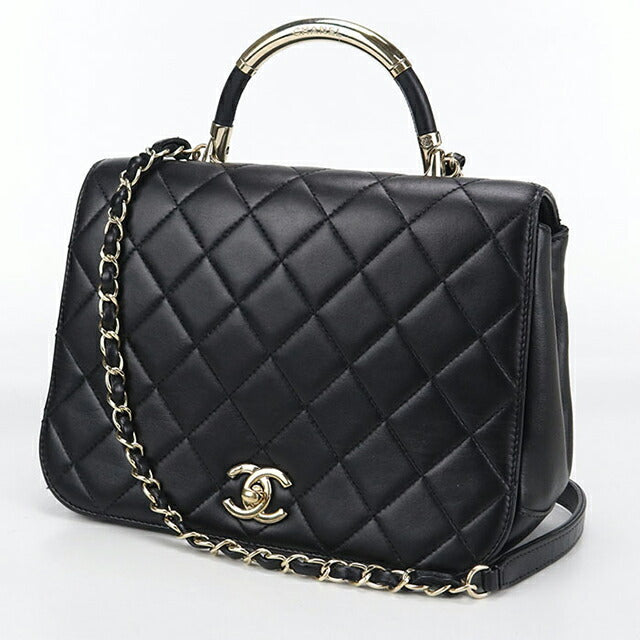 二手 CHANEL 手提包 女士品牌 CHANEL Matelasse 2WAY 黑色包 USDCH98948011