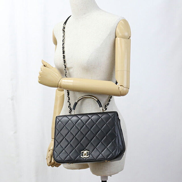 二手 CHANEL 手提包 女士品牌 CHANEL Matelasse 2WAY 黑色包 USDCH98948011