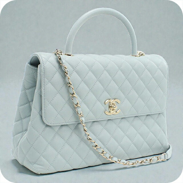 Used CHANEL Handbag Ladies Brand CHANEL Matelasse Coco Handle 29 A92991 Blue Bag USDCH98952011
