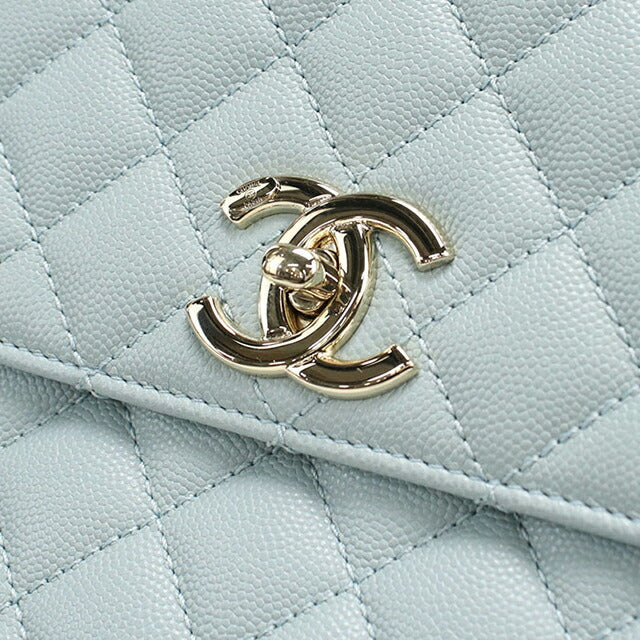 Used CHANEL Handbag Ladies Brand CHANEL Matelasse Coco Handle 29 A92991 Blue Bag USDCH98952011