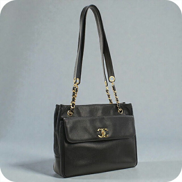 中古 シャネル トートバッグ レディース ブランド CHANEL ココマーク チェーン ブラック バッグ USDCH99541011