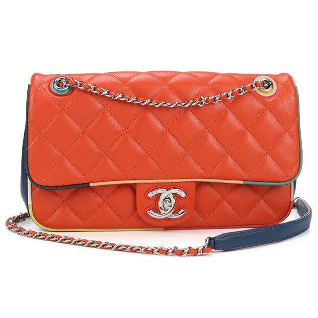 二手 CHANEL 斜挎单肩包 女士品牌 CHANEL Matelasse 2WAY 链条橙色包 USDCH99564011