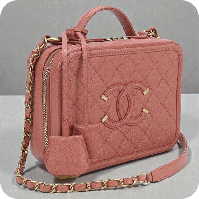 CHANEL シャネル ココマーク キルティング CCフィリグリー 2WAY バニティバッグ ショルダーバッグ キャビアスキン ネイビー ブラック  レディース【中古】 CHANEL（シャネル） （新品・未使用品）シャネル マトラッセ CC