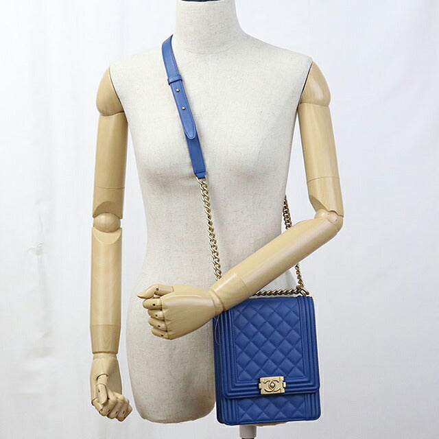 中古 シャネル 斜め掛け ショルダーバッグ レディース ブランド CHANEL ボーイシャネル チェーンショルダーバッグ ブルー バッグ USDCH99601011