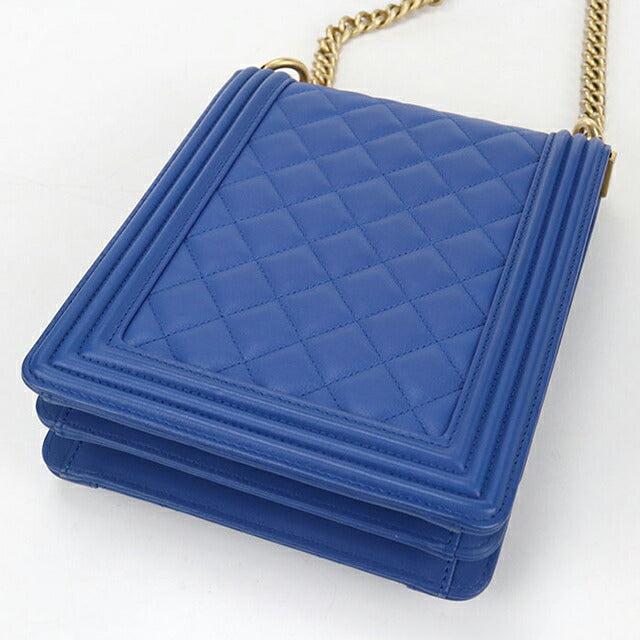 中古 シャネル 斜め掛け ショルダーバッグ レディース ブランド CHANEL ボーイシャネル チェーンショルダーバッグ ブルー バッグ USDCH99601011