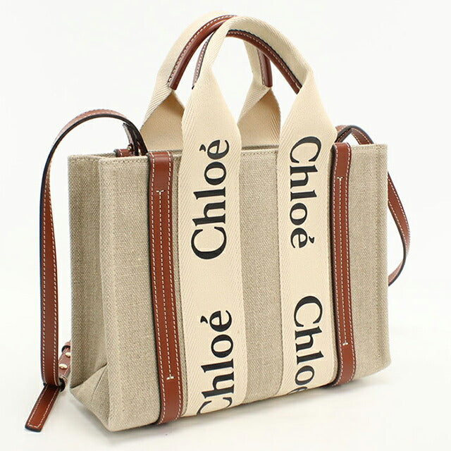 中古 クロエ トートバッグ レディース ブランド CHLOE WOODY スモール CHC22AS397 ベージュ USDCL113089011