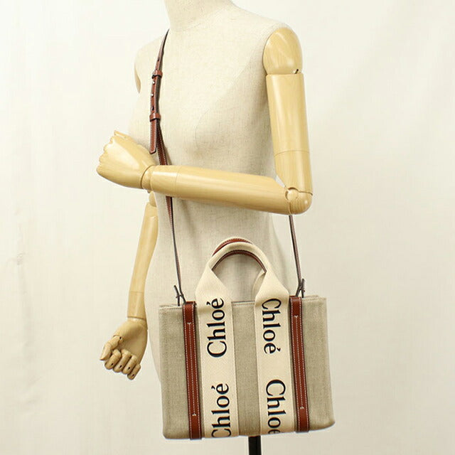 中古 クロエ トートバッグ レディース ブランド CHLOE WOODY スモール CHC22AS397 ベージュ USDCL113089011