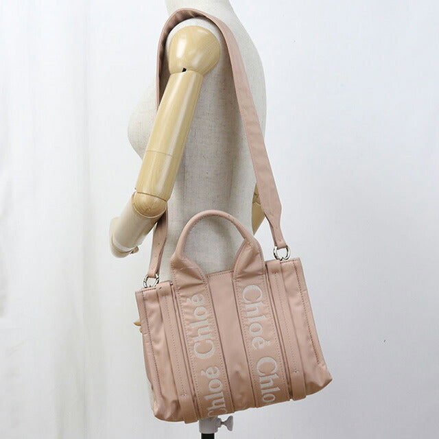 中古 クロエ トートバッグ レディース ブランド CHLOE ウッディ スモール 2WAY ピンク バッグ USDCL99122011
