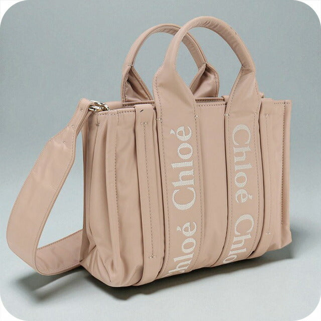 美品 Chloe クロエ Woddy スモールトートバッグ ピンク系 人気色 中古 クロエ トートバッグ レディース ブランド CHLOE ウッディ