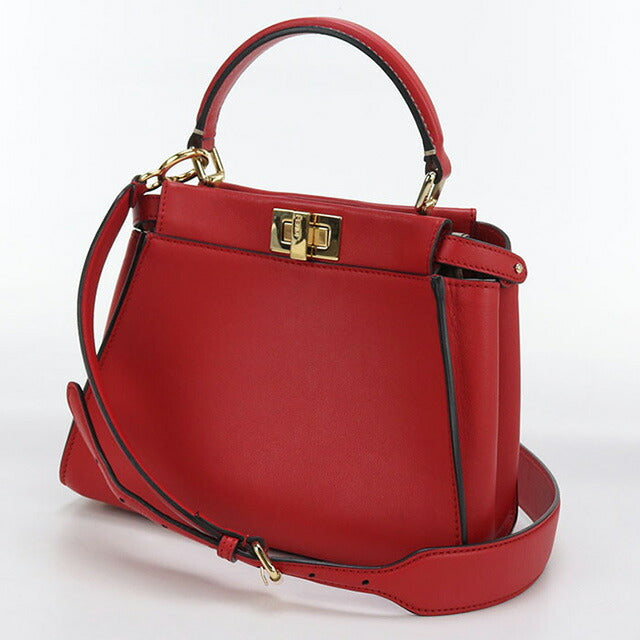 Used Fendi Handbag Ladies Brand FENDI Selleria Mini Peekaboo 2WAY Leather Red Bag USDFE100012011