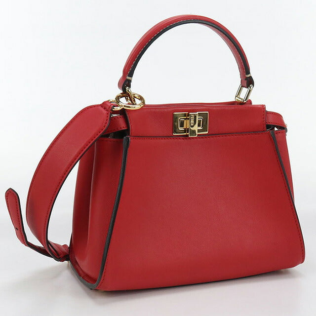 Used Fendi Handbag Ladies Brand FENDI Selleria Mini Peekaboo 2WAY Leather Red Bag USDFE100012011