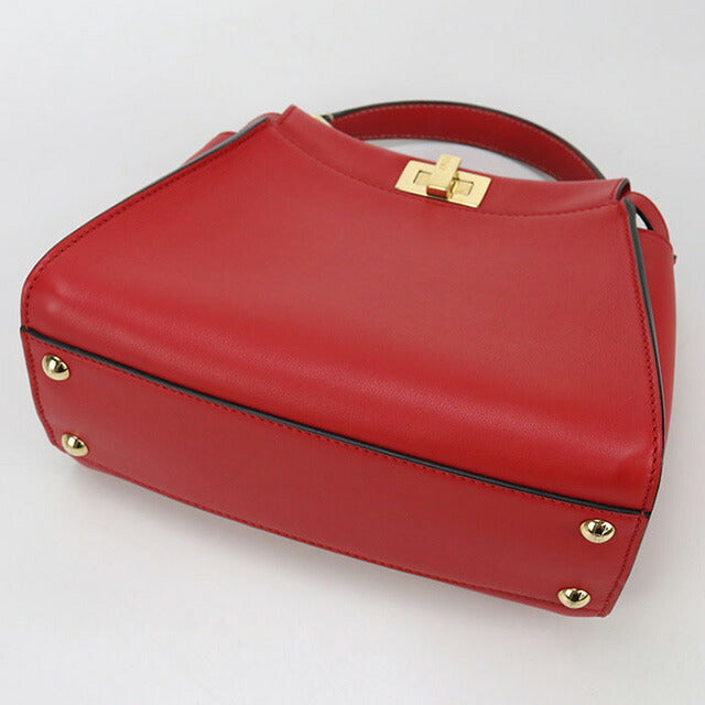 Used Fendi Handbag Ladies Brand FENDI Selleria Mini Peekaboo 2WAY Leather Red Bag USDFE100012011