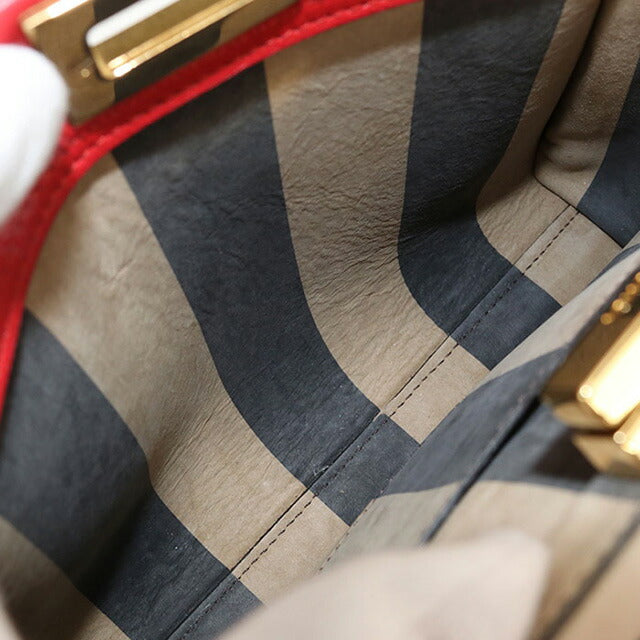 Used Fendi Handbag Ladies Brand FENDI Selleria Mini Peekaboo 2WAY Leather Red Bag USDFE100012011