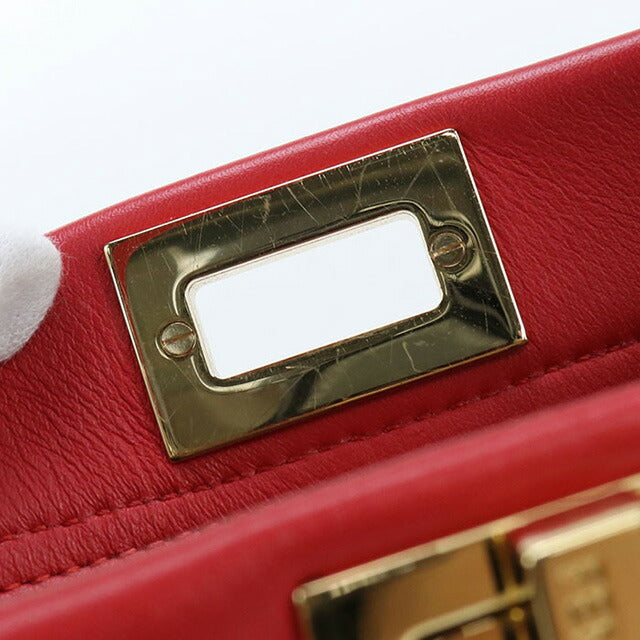 Used Fendi Handbag Ladies Brand FENDI Selleria Mini Peekaboo 2WAY Leather Red Bag USDFE100012011