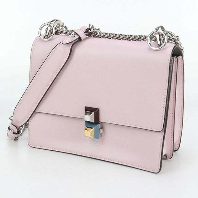 中古 フェンディ 斜め掛け ショルダーバッグ レディース ブランド FENDI キャナイ チェーン レザー 8M0381 SR0 ピンク バッグ USDFE100168011