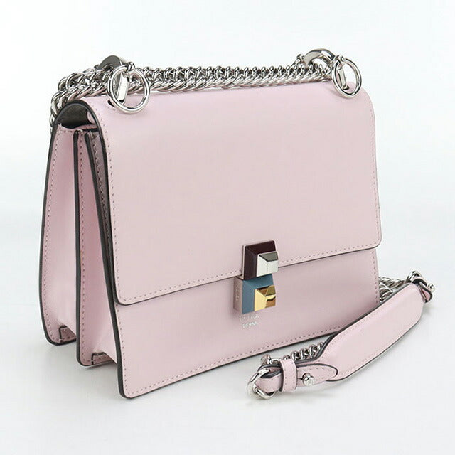 中古 フェンディ 斜め掛け ショルダーバッグ レディース ブランド FENDI キャナイ チェーン レザー 8M0381 SR0 ピンク バッグ USDFE100168011
