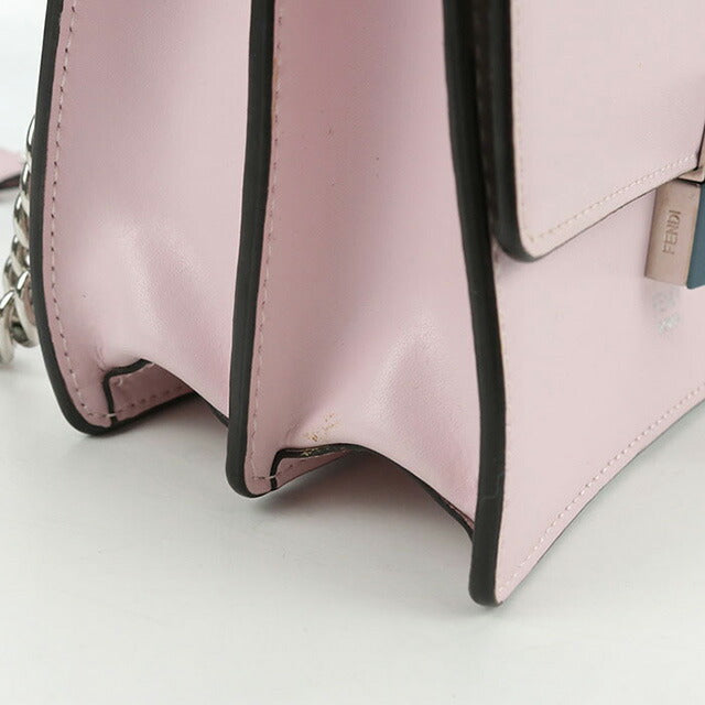 中古 フェンディ 斜め掛け ショルダーバッグ レディース ブランド FENDI キャナイ チェーン レザー 8M0381 SR0 ピンク バッグ USDFE100168011