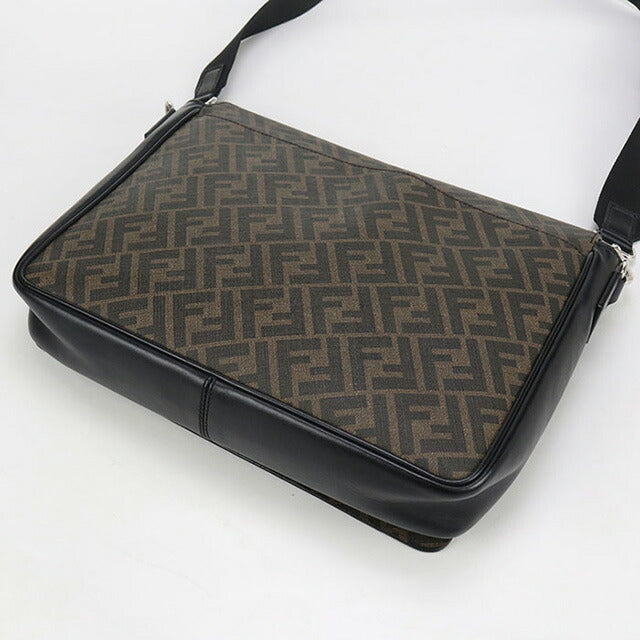 中古 フェンディ 斜め掛け ショルダーバッグ メンズ ブランド FENDI ダイアゴナル レザー 7VA521 A9XS ブラウン バッグ USDFE100515011