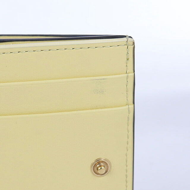 Used Fendi tri-fold wallet ladies brand FENDI FF diamond leather 8M0480 ALV4 yellow wallet USDFE100616011