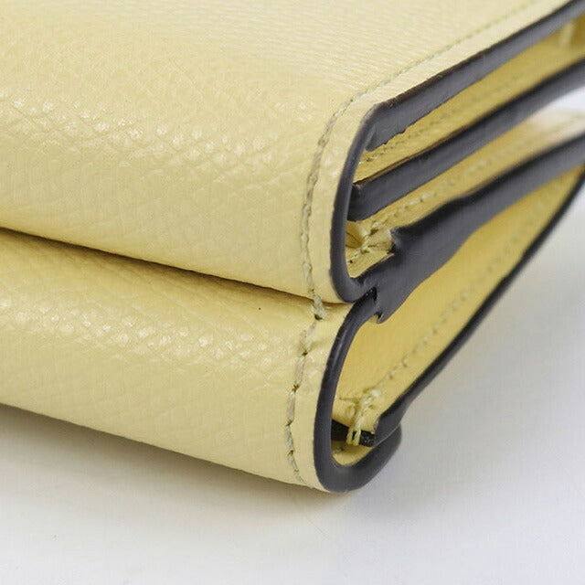 Used Fendi tri-fold wallet ladies brand FENDI FF diamond leather 8M0480 ALV4 yellow wallet USDFE100616011