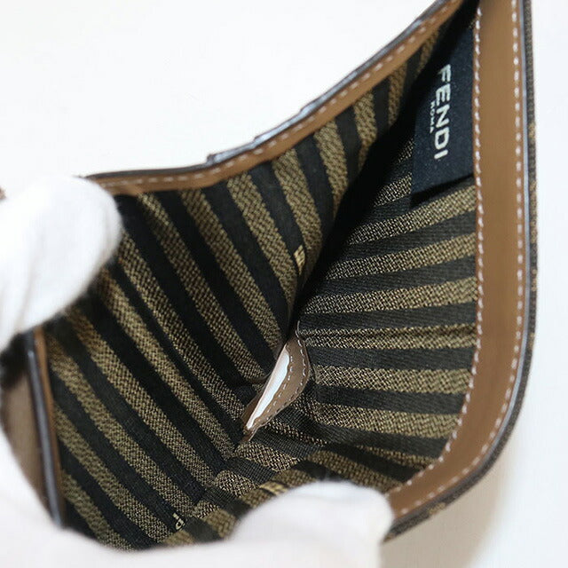 Used Fendi Bifold Wallet Ladies Brand FENDI FF Logo Baguette 8M0420 A98P Brown Wallet USDFE100687011