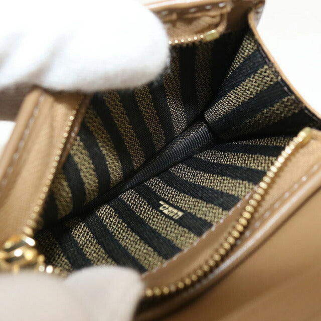 Used Fendi Bifold Wallet Ladies Brand FENDI FF Logo Baguette 8M0420 A98P Brown Wallet USDFE100687011