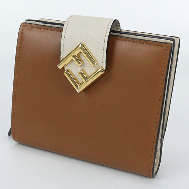 中古 フェンディ 二つ折り財布 レディース ブランド FENDI FFダイヤモンド 8M0386 ブラウン 財布 USDFE103679011