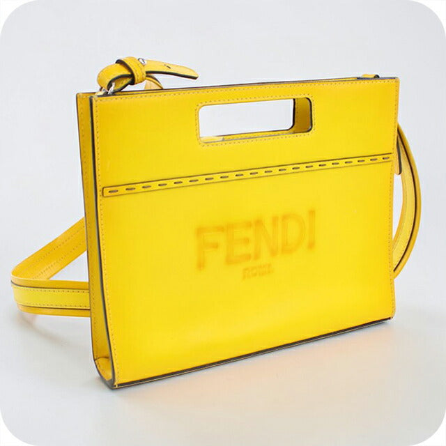 中古 フェンディ ハンドバッグ レディース ブランド FENDI ショッパースモール 2WAY レザー 7VA547 イエロー USDFE104372011