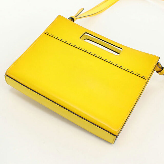 中古 フェンディ ハンドバッグ レディース ブランド FENDI ショッパースモール 2WAY レザー 7VA547 イエロー USDFE104372011