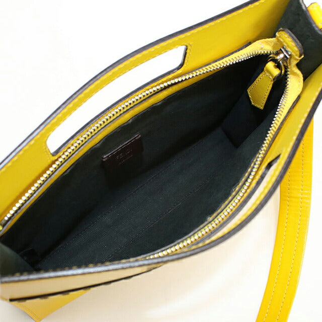 中古 フェンディ ハンドバッグ レディース ブランド FENDI ショッパースモール 2WAY レザー 7VA547 イエロー USDFE104372011