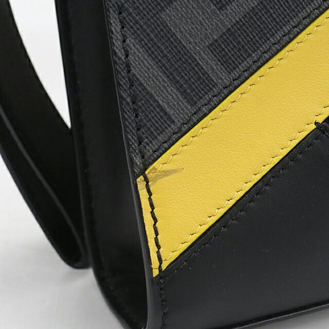 中古 フェンディ クラッチバッグ メンズ ブランド FENDI ダイアゴナル レザー 7VA491 ブラック USDFE104725011