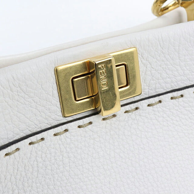 Used Fendi Handbag Ladies Brand FENDI Peekaboo 2WAY 8BN244 White Bag USDFE105188011