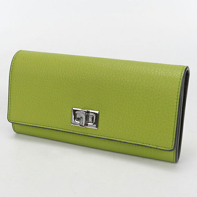 中古 フェンディ 長財布ニ折小銭入付き レディース ブランド FENDI ピーカブー コンチネンタルウォレット 8M0427 グリーン USDFE105618011