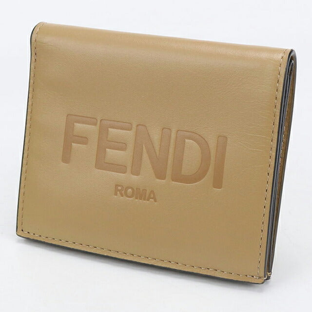 中古 フェンディ 二つ折り財布 二折財布 レディース ブランド FENDI 8M0468 ベージュ 財布 USDFE107849011
